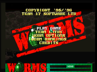 Worms title screen for Jaguar